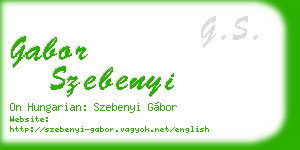 gabor szebenyi business card